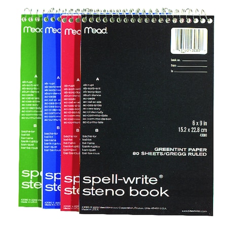 Mead Mead 6 in. W X 9 in. L Wide Ruled Spiral Assorted Steno Book 43080